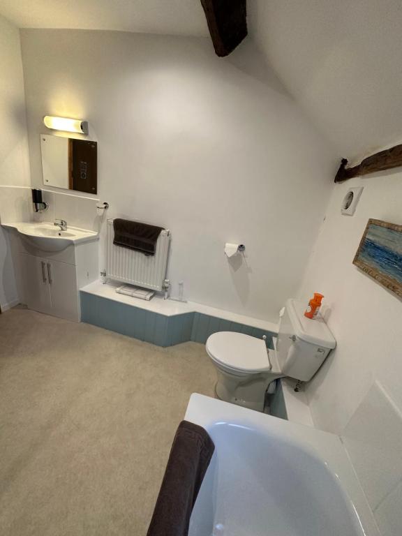 En-suite bathroom with sink, mirror and heated towel rail